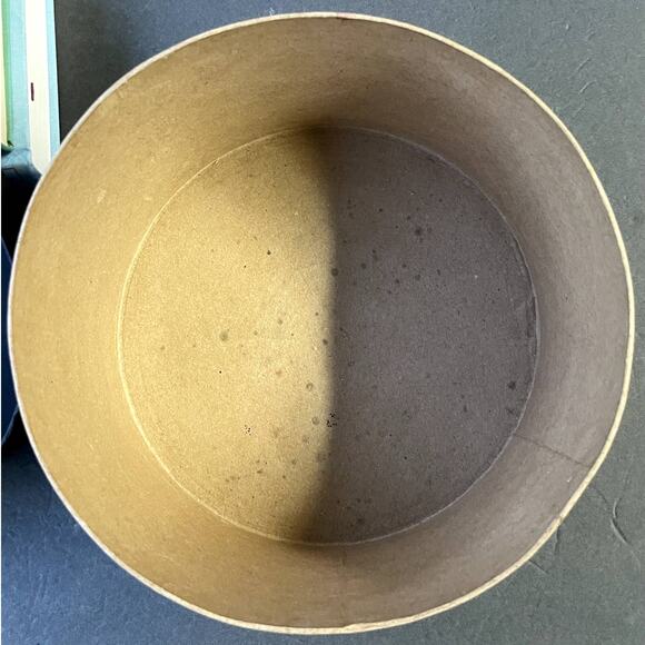 Vintage Hand Painted Cylinder Box Cardboard - Picture 8 of 9